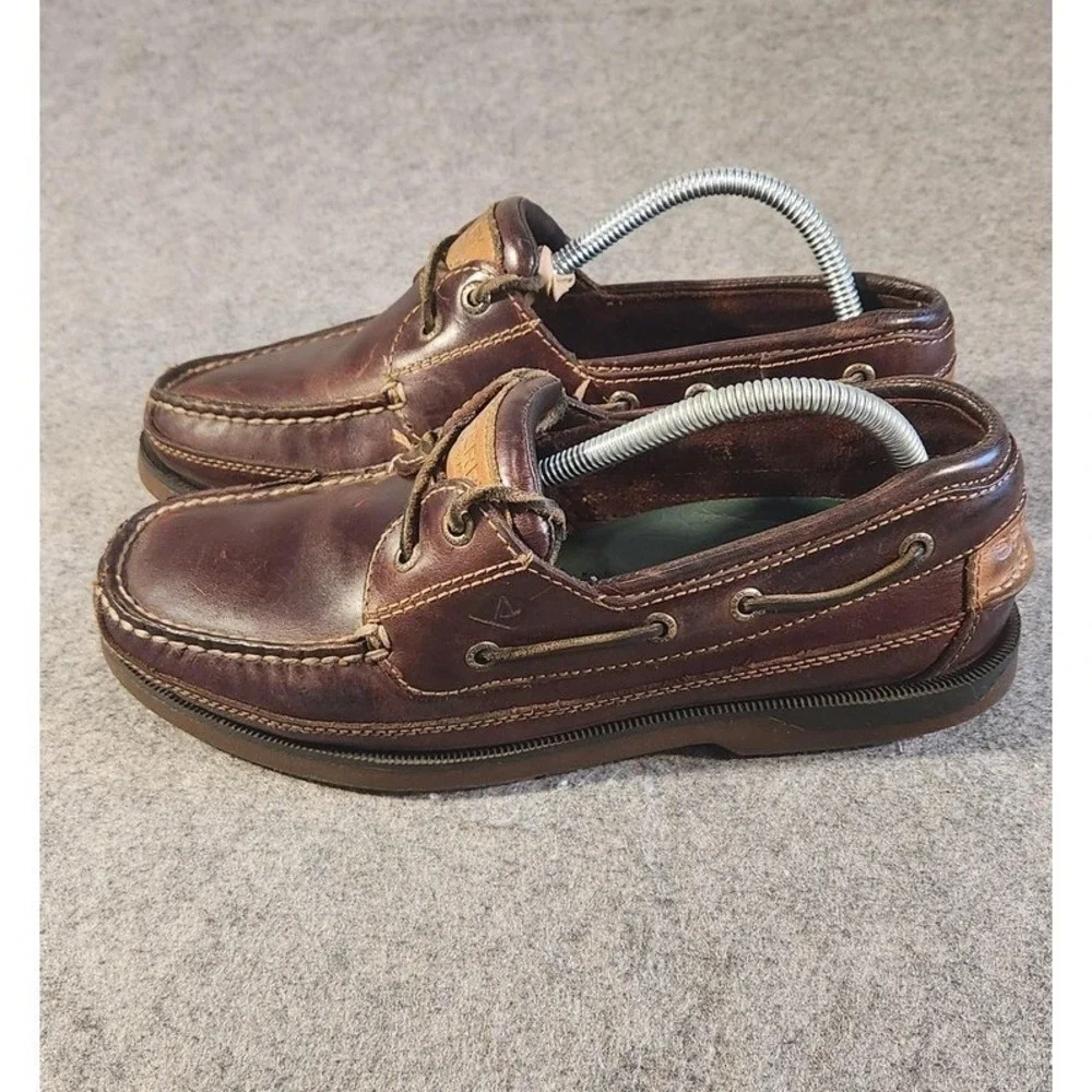 Sperry Top-Sider Shoes Mens Size 9 Brown Leather Boat Deck Non‎ Marking Casual